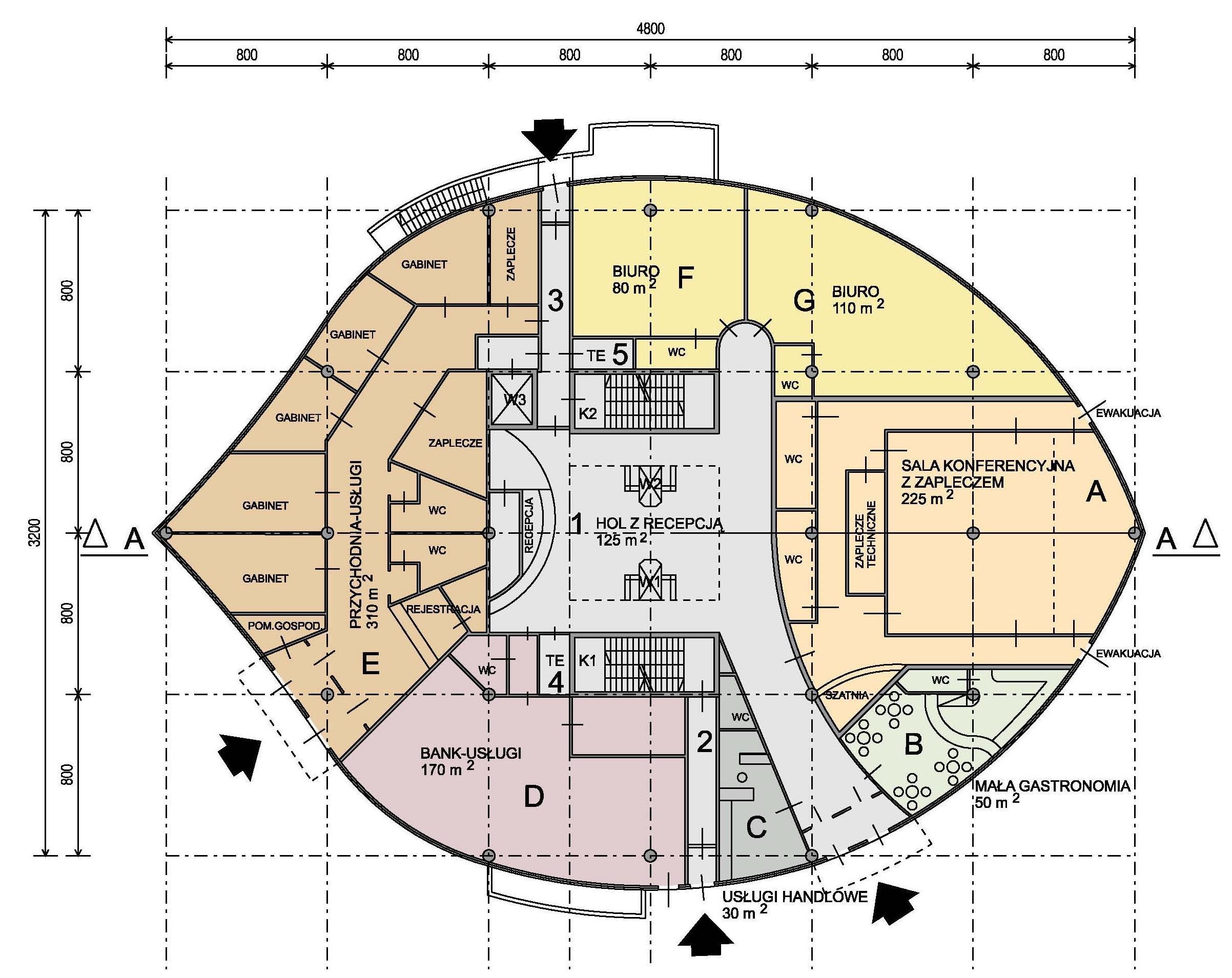 naszkicowany plan budynku